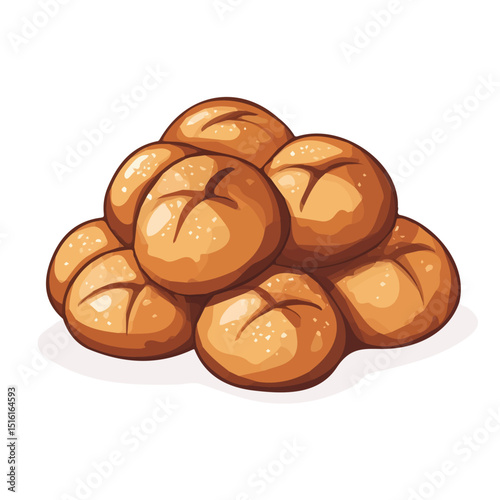 My Simple flat 2D icon, burger buns bunch isolated on a transparent background, vector, flat design, animation design, simple flat 2D icon, minimalist design, clipart. eps