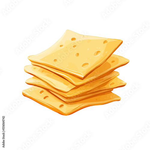 My Simple flat 2D icon, cheese slices bunch isolated on a transparent background, vector, flat design, animation design, simple flat 2D icon, minimalist design, clipart. eps
