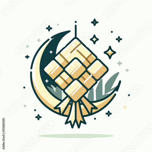 vector rice cake image on eid al-fitr