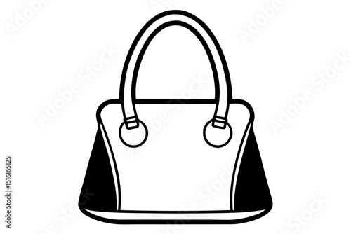 Hand bag vector silhouette illustration isolated on white background