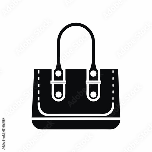 Hand bag icon vector silhouette illustration isolated on white background