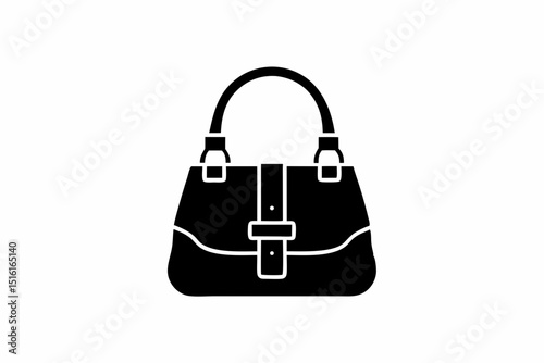 Hand bag icon vector silhouette illustration isolated on white background