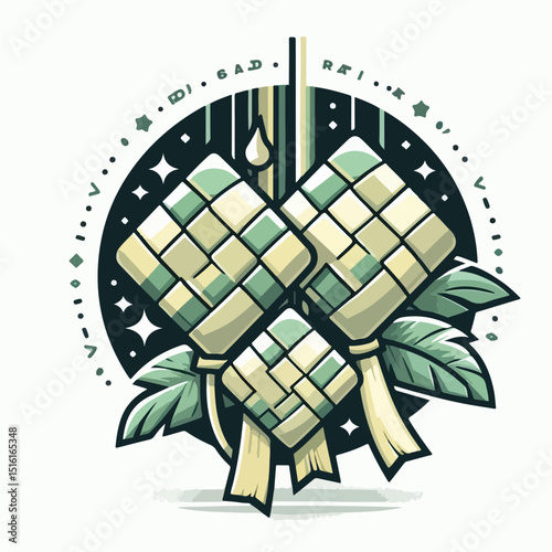 vector rice cake image on eid al-fitr