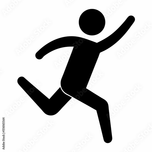 Person Running Icon Vector Illustration for Speed, Fitness, and Sports