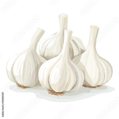 My Simple flat 2D icon, garlic bulbs bunch isolated on a transparent background, vector, flat design, animation design, simple flat 2D icon, minimalist design, clipart. eps