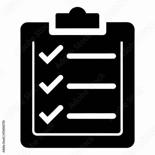Checklist or To-Do List Icon Vector Illustration for Tasks and Organization