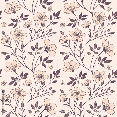 Seamless Floral Pattern Background for Textiles and Invitations

