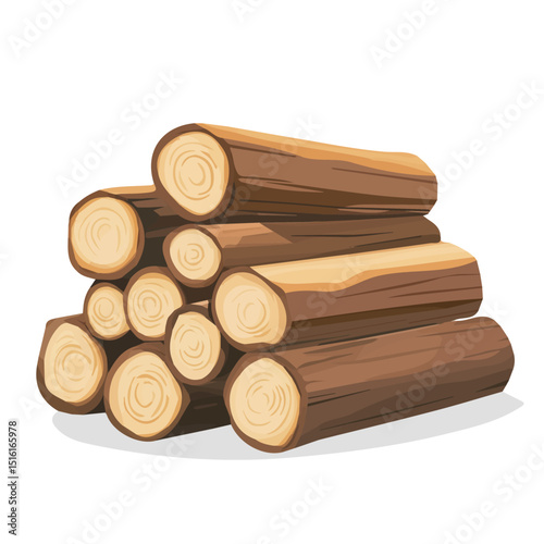 My Simple flat 2D icon, log pile isolated on a transparent background, vector, flat design, animation design, simple flat 2D icon, minimalist design, clipart. eps