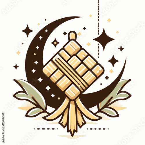 vector rice cake image on eid al-fitr