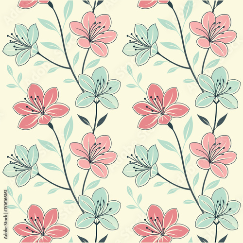 Seamless Floral Pattern Background for Textiles and Invitations