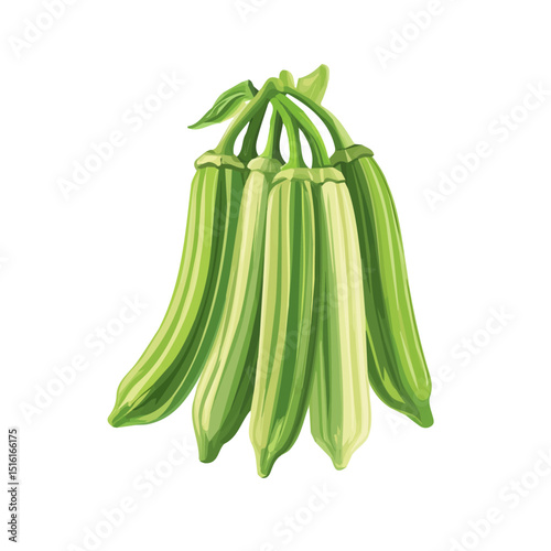 My Simple flat 2D icon, okras bunch isolated on a transparent background, vector, flat design, animation design, simple flat 2D icon, minimalist design, clipart. eps