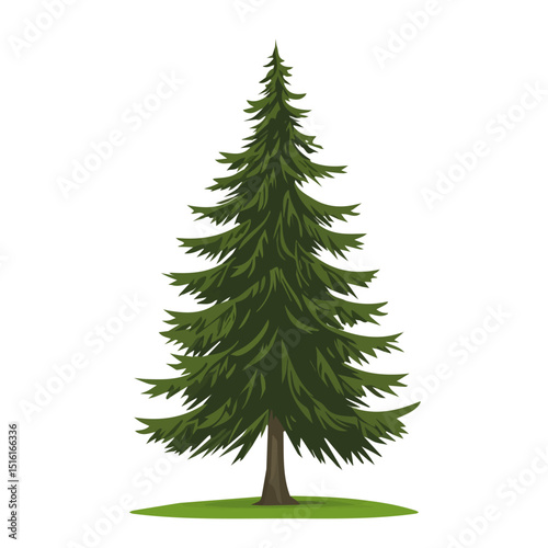 My Simple flat 2D icon, pine tree isolated on a transparent background, vector, flat design, animation design, simple flat 2D icon, minimalist design, clipart. eps