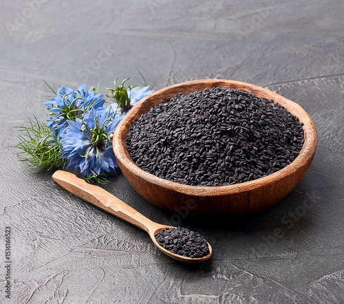 Black cumin with nigella flower