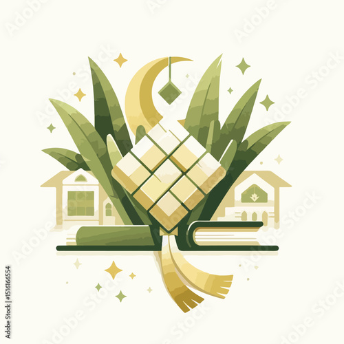 vector rice cake image on eid al-fitr