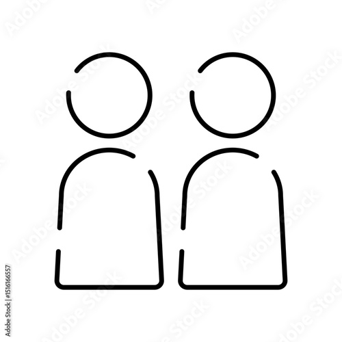 人物が二人並んだアイコンイラスト