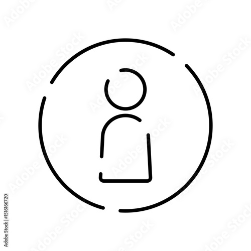 円に囲まれた人物アイコンイラスト