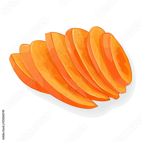My Simple flat 2D icon, sliced carrot isolated on a transparent background, vector, flat design, animation design, simple flat 2D icon, minimalist design, clipart. eps
