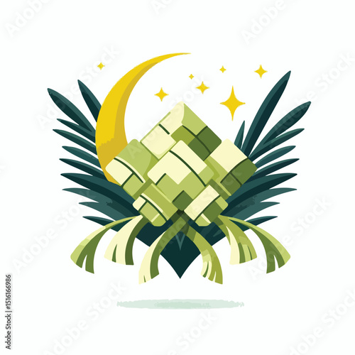 vector rice cake image on eid al-fitr