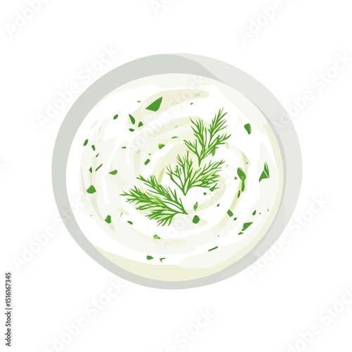 My Simple flat 2D icon, tzatziki isolated on a transparent background, vector, flat design, animation design, simple flat 2D icon, minimalist design, clipart. eps