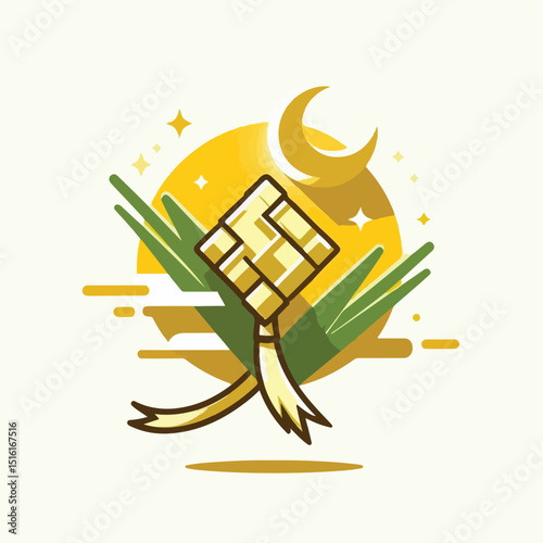 vector rice cake image on eid al-fitr