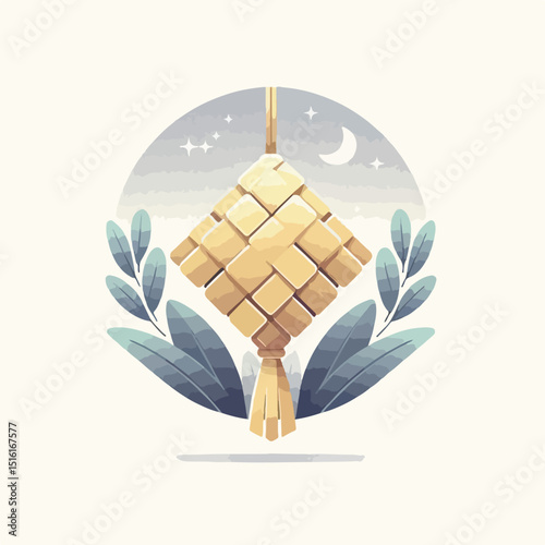 vector rice cake image on eid al-fitr