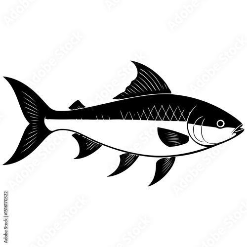 "Fish Silhouette Art – Minimalist Aquatic Design Featuring Bold Marine Shapes for Nautical Decor and Creative Graphic Projects"