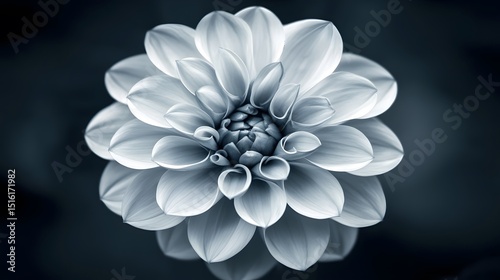 Elegant Monochrome Dahlia Flower Bloom Closeup Photography