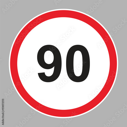 Speed Limit Sign Set. Set of generic speed limit signs with black number and red circle.