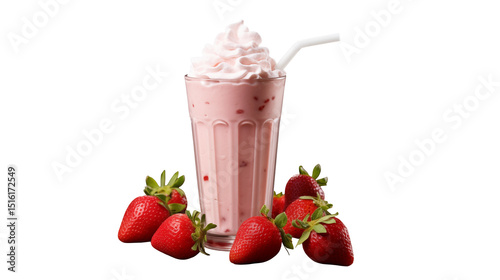 Delicious Strawberry Milkshake with Whipped Cream and Fresh Strawberries perfect for summer refreshment