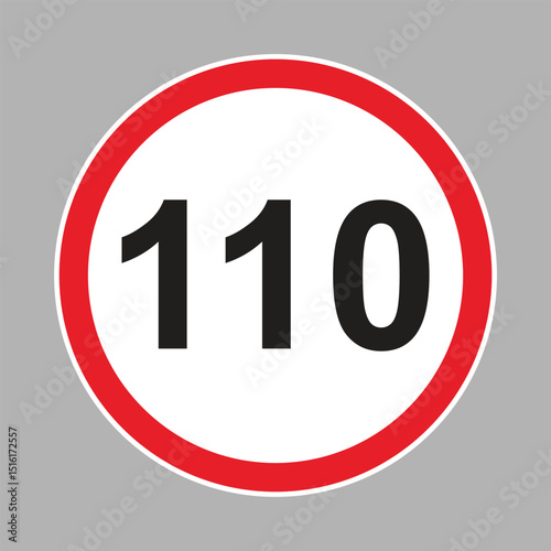 Speed Limit Sign Set. Set of generic speed limit signs with black number and red circle.