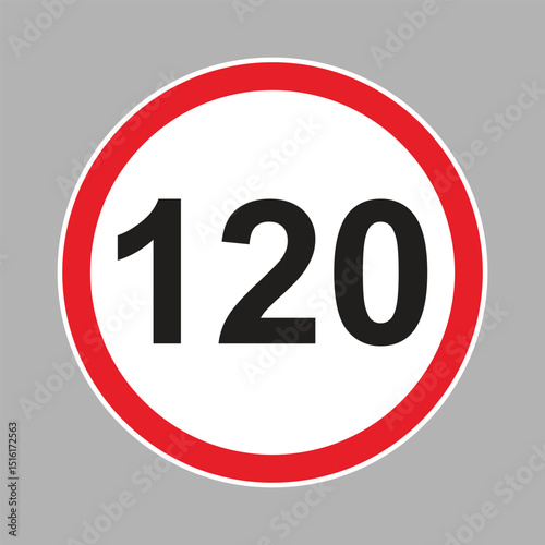 Speed Limit Sign Set. Set of generic speed limit signs with black number and red circle.