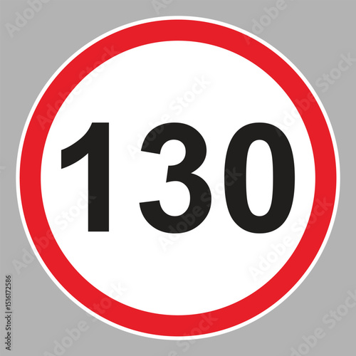 Speed Limit Sign Set. Set of generic speed limit signs with black number and red circle.