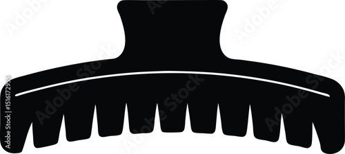 Hair claw clip hair accessory classic silhouette vector illustration isolated on white background