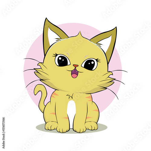 anime cartoon characters cute cats in spring pictures, happy cute, art, animals, kittens, pets, graphics, cats

