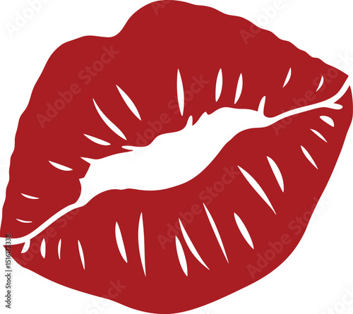 Lipstick kiss - red