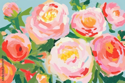 Roses painting art backgrounds.