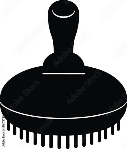 Hair Brush Line Icon. scalp massage comb icon
