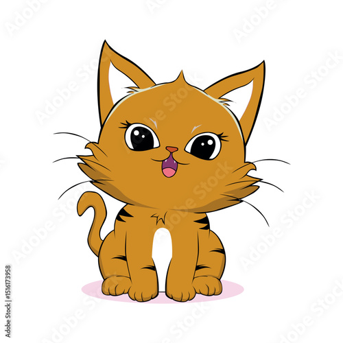 anime cartoon characters cute cats in spring pictures, happy cute, art, animals, kittens, pets, graphics, cats
