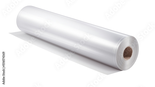 Clear Plastic Roll on Transparent Background