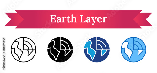 Diagram of Earth cross-section showing internal layers like crust, mantle, and core for educational or geological use