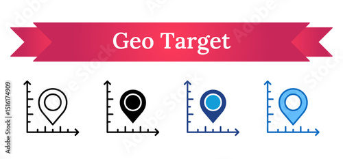 Map pin on coordinate grid, indicating a specific geographic target location