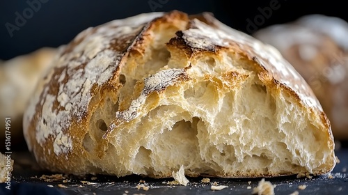 Artisan Crusty Bread Loaf, Homemade Bakery, Golden Brown