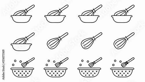 vector set of kitchen utensils