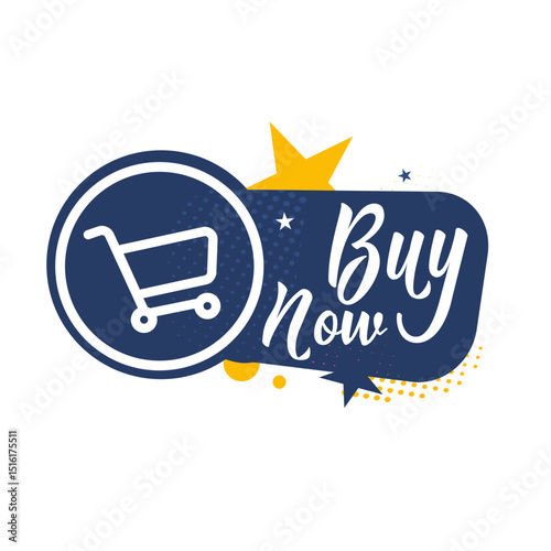 buy now label — vector illustration