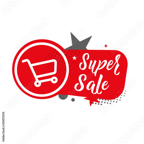 super sale label — vector illustration