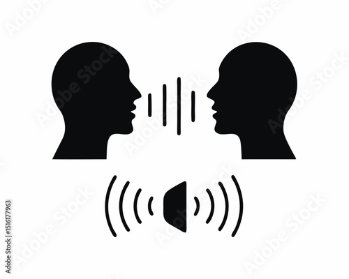 human Voice icon vector silhouette illustration isolated on white background