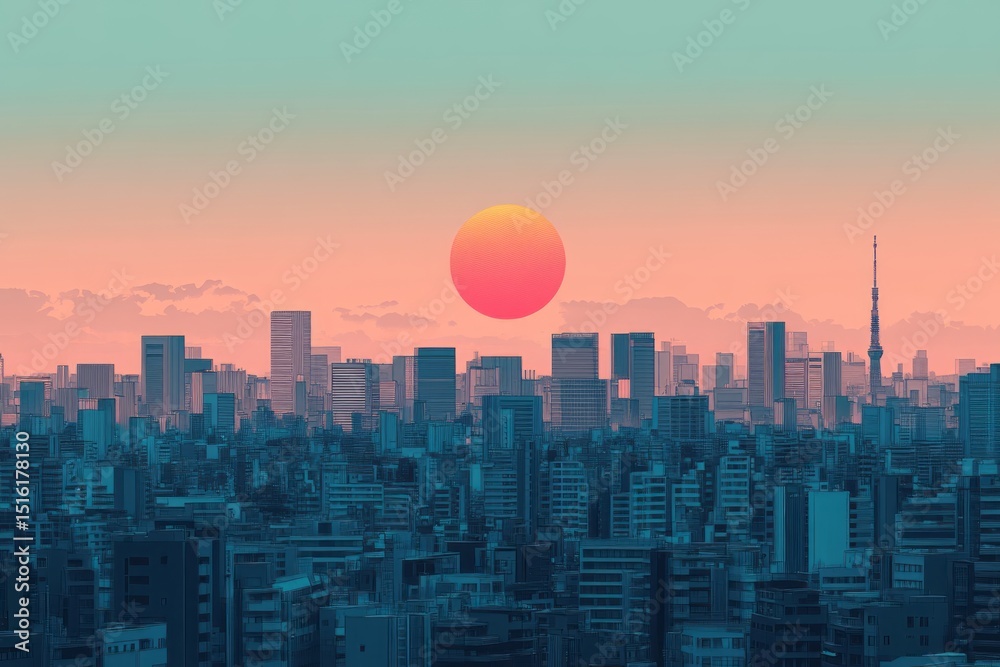 Fototapeta premium Color city background wallpaper