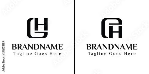 Letters GH and EH Monogram Logo, for business with GH HG EH HE initials