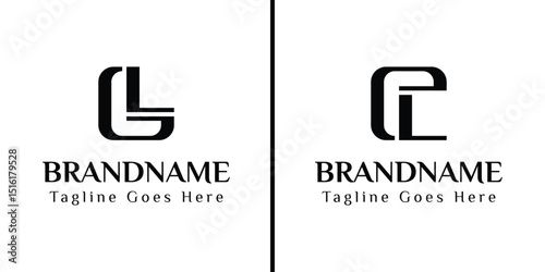 Letters GL and EL Monogram Logo, for business with GL LG EL LE initials