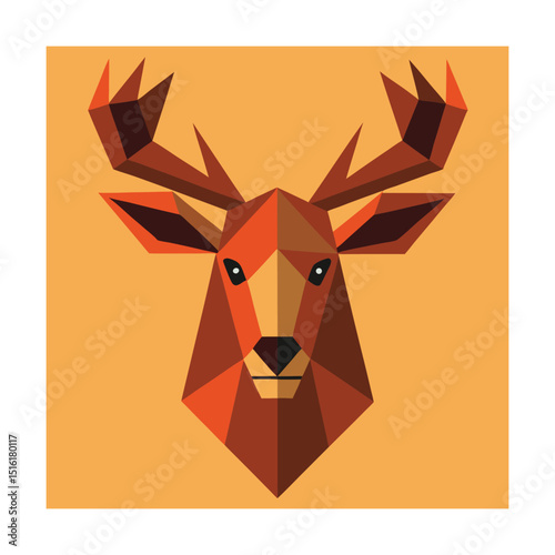 Origami Style Moose Head
